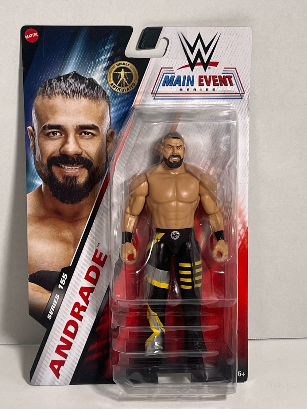 Mattel WWE Main Event Series Andrade Action Figure - Black, Yellow, Skin Tone